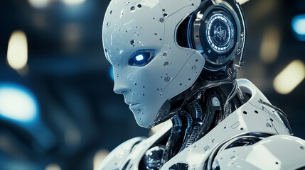 Fototapeta premium Robotics and AI-driven machine learning redefine the future of technology