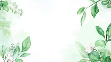 Delicate Floral Watercolor Border Design