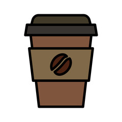 Coffie cup icon on white background