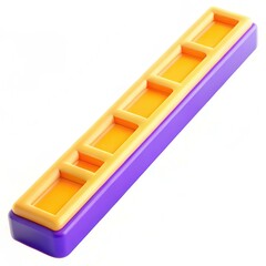A colorful modern tray with multiple compartments in vibrant orange and purple colors against a clean white background.