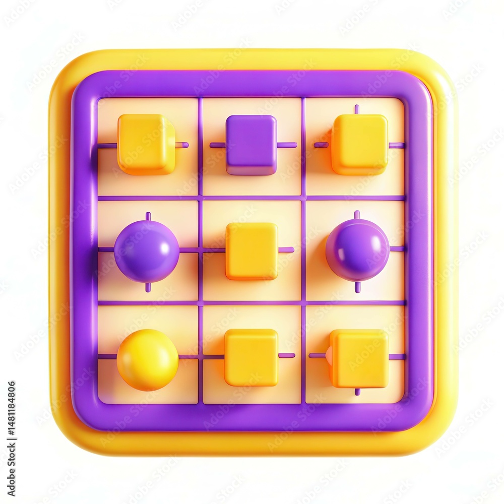 Aufkleber a vibrant and colorful board game with geometric shapes arranged in a grid pattern.