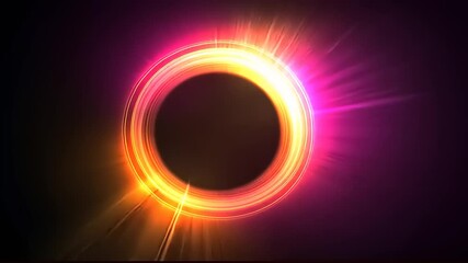 Glowing celestial vortex pierces the cosmic void - Powered by Adobe