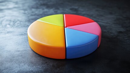 Fototapeta premium Pie chart showing government spending allocations with visual emphasis on healthcare and defense