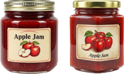 Apple jam in a vintage glass jar
