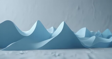 Geometric wave forms, minimalist blue palette, smooth, elegant, illustration