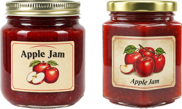 Apple jam in a vintage glass jar
