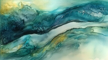Abstract Watercolor Landscape Painting