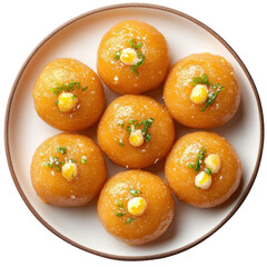 Rabri Malpua Traditional Indian Sweet from Jodhpur on White Background