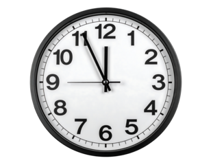 Black Clock Face Showing Specific Time