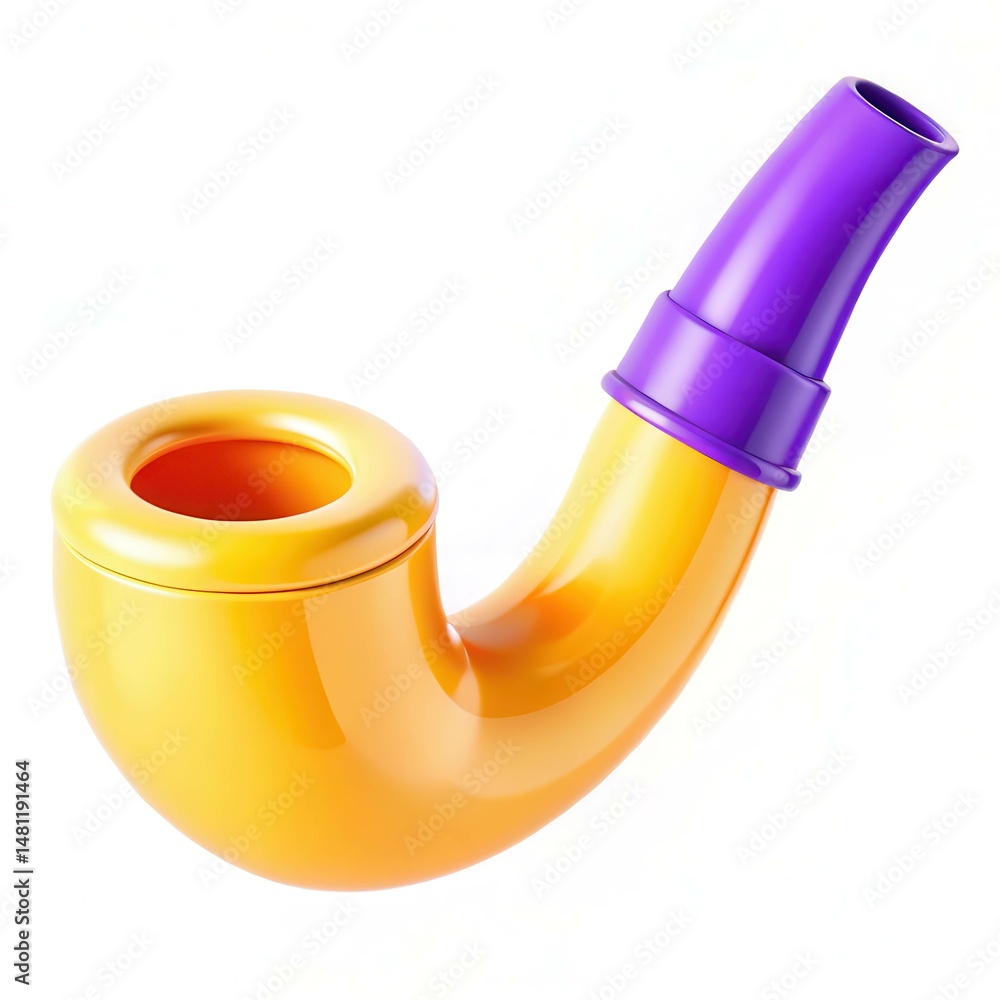 Aufkleber a colorful and modern pipe design with a vibrant yellow and purple color scheme and a smooth texture