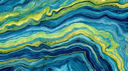 Fototapeta premium Abstract Blue and Green Marble Art