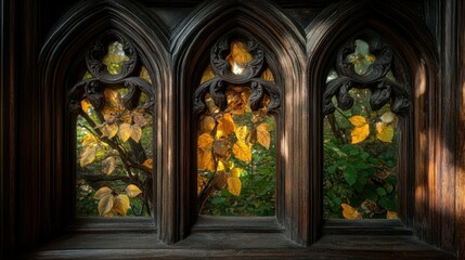 Obraz premium stained glass window in church