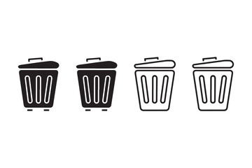 This vector illustration depicts a recycle bin icon, symbolizing waste management and the concept of recycling rubbish