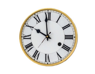 Vintage Roman Numeral Clock Face Isolated
