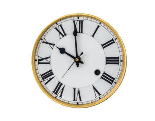 Vintage Roman Numeral Clock Face Isolated