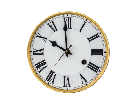 Vintage Roman Numeral Clock Face Isolated