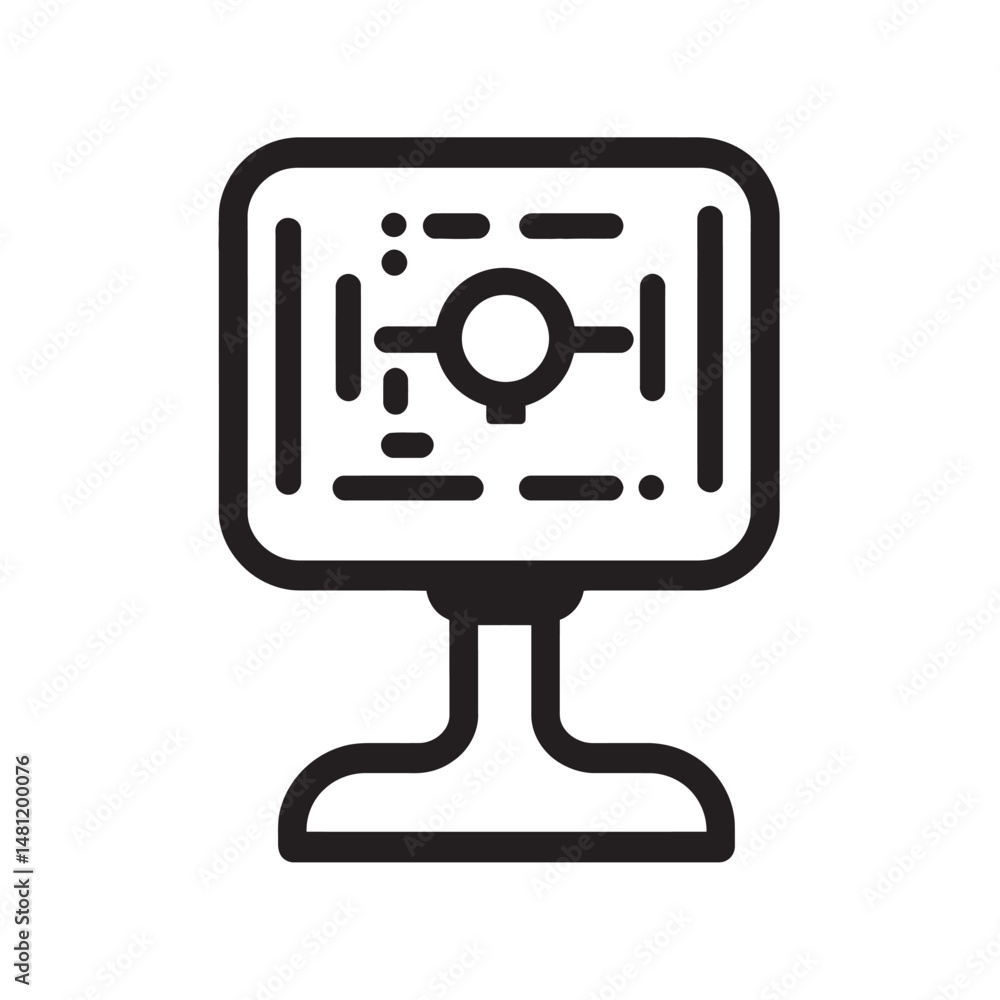 Aufkleber abstract icon of a black monitor with a unique pattern stands alone