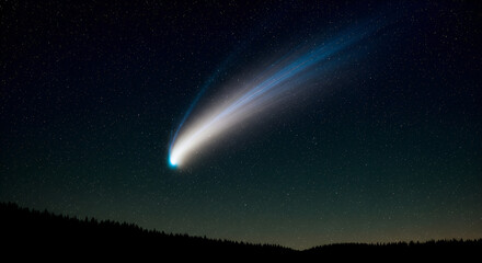 Celestial wanderer graces the night sky