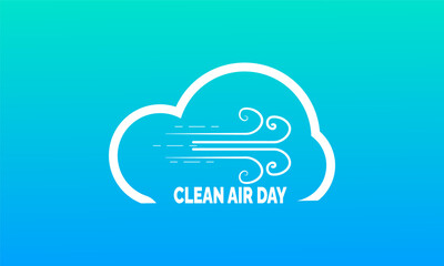 June is Clean Air Day. Fresh Air Theme Vector, Environment Protection  Poster, Banner, Eco-Friendly Social Media Post & Awareness Card Designs. Nature Background Template.