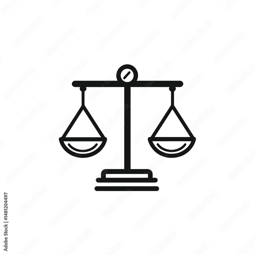 Poster balanced scales display a minimalist design and transparent backdrop for versatile use