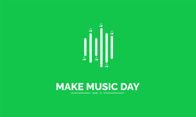 Make Music Day. June 21 – Music Festival Concept, Festival Poster, Banner, Cards, Social Media Post or Background Design Inspiration Vector Illustration