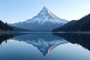 mountain lake reflection