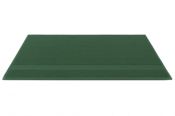 Green woven mat with raised edges on transparent background