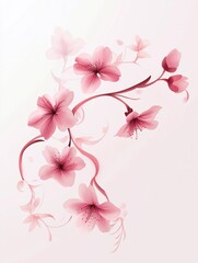 Fototapeta premium Free hand drawn cherry blossom white background