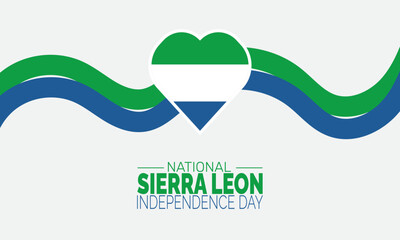 National Sierra Leone independence day,  Halfway to Christmas Concept, Holiday-Inspired Posters,lag ribbon  Banners, Cards, Social Media Post or Winter Background Design Inspiration Vector Illustratio