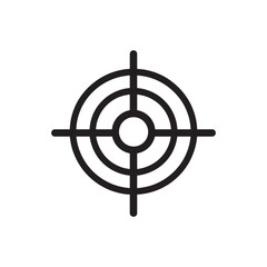Black concentric circles meet at a central point on a white background