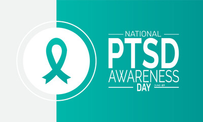 June 27 National PTSD Awareness Day.  PTSD Awareness Concept Template, Mental Health Poster, Awareness  Banner, Cards, Social Media Post or Background Design Inspiration Vector Illustration