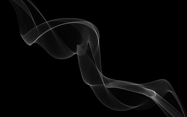 Dark abstract background with a glowing abstract waves