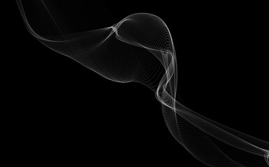 Dark abstract background with a glowing abstract waves