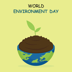 illustration vector graphic of plants and soil on earth, perfect for international day, world environment day, celebrate, greeting card, etc.
