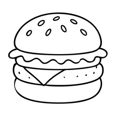 Beef Burger – Classic American Fast Food Vector Illustration