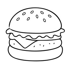Beef Burger – Classic American Fast Food Vector Illustration