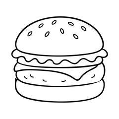 Beef Burger – Classic American Fast Food Vector Illustration