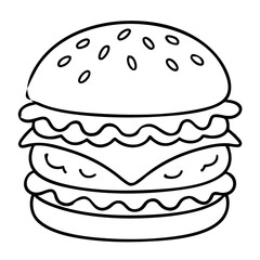 Beef Burger – Classic American Fast Food Vector Illustration