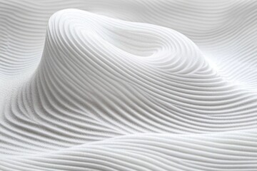 Obraz premium Smooth white textured surface with layered curved ridges forming a soft abstract wave pattern, evoking calmness and fluidity