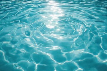 Sunlight reflecting on clear turquoise water surface creating gentle ripples and sparkling highlights