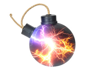 Exploding Bomb With Electric Sparks