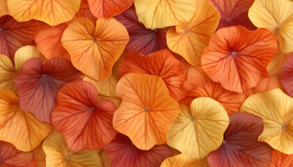 Obraz premium Vibrant autumnal flower petals, rich orange and red hues, close-up texture background. Perfect for design projects.