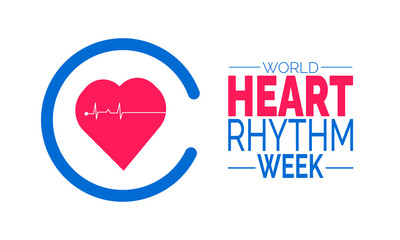 World Heart Rhythm Week.  Heart Health Awareness, Cardiac Care Poster, Medical Banner, Health card, Social Media Post, Awareness  background design and Inspiration Vector Illustration