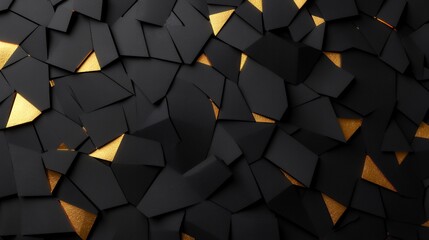 Abstract Black and Gold Geometric Pattern Background