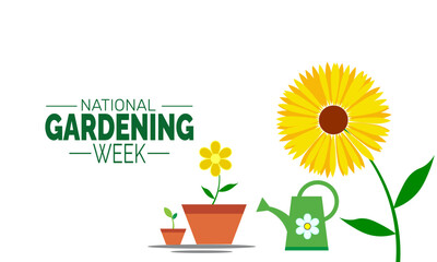 National Gardening Week.  Gardening Week Concept, Garden Posters, Flowers Banners, Cards, Social Media Posts and Garden Background Vector Illustration