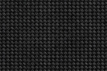 Close-up of a black woven carbon fiber texture, showcasing intricate patterns and a sleek, modern appearance.