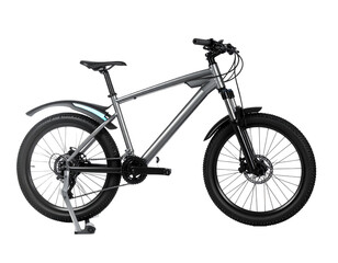 Fototapeta premium Gray Electric Mountain Bike Isolated