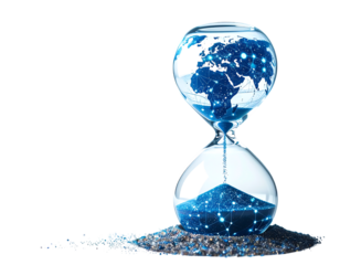 Abstract Hourglass Representing Time Passing On Global Scale