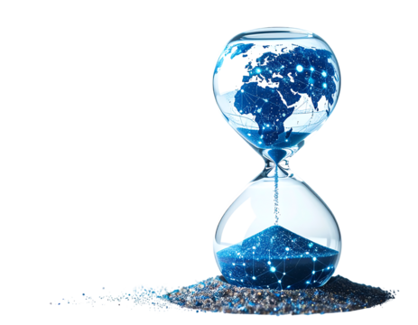 Abstract Hourglass Representing Time Passing On Global Scale