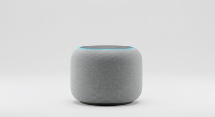 Gray smart speaker voice assistant device digital assistant technology home automation iot gadget echo